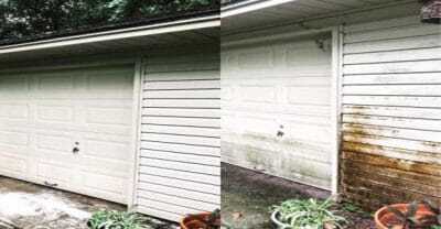 House siding before and after power washing